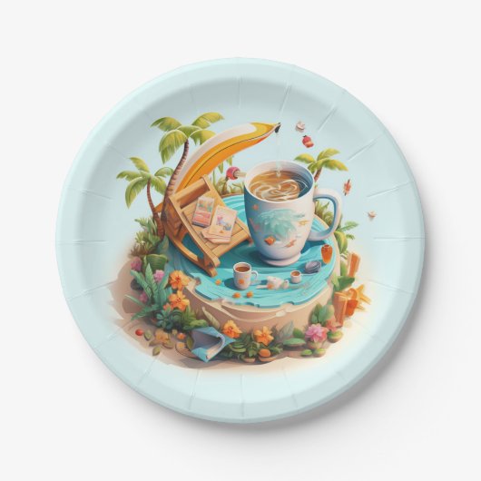 Beach Vacation Papieren Bordje (Voorkant)