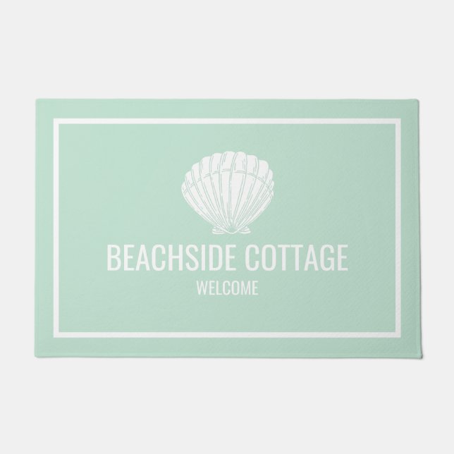 Beach Vacation Rental Mint Shell Airbnb Welkom Deurmat (Voorkant)