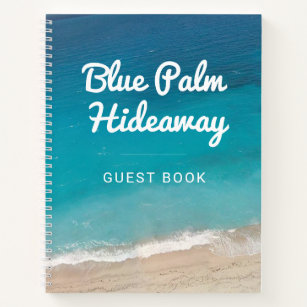 Beach Vacation Rental Retro Mod Custom Guest Book Notitieboek