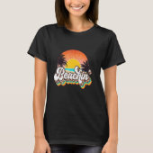 Beach Vacation Sand Sun Palm Tree Leopard Summer V T-shirt (Voorkant)