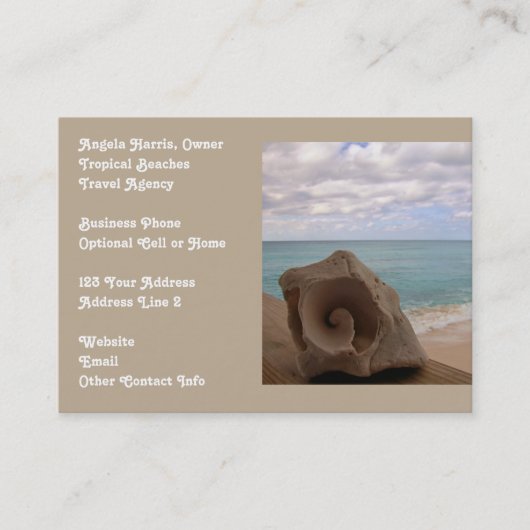 Beach Vacation Travel Agency Visitekaartje (Voorkant)