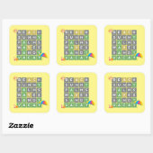 Beach Vacation Word Puzzle Game Fun Vacay Vierkante Sticker (Vel)