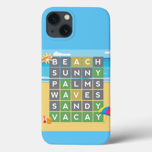Beach Vacation Word Puzzle Thema Case-Mate iPhone Case (Achterkant)