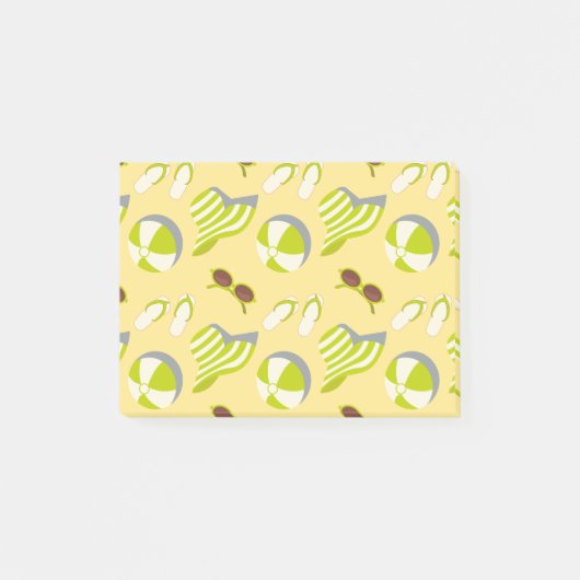 Beach vacay pattern with sunglasses and sun hat  post-it® notes (Voorkant)