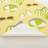 Beach vacay pattern with sunglasses and sun hat sherpa deken (3/4)
