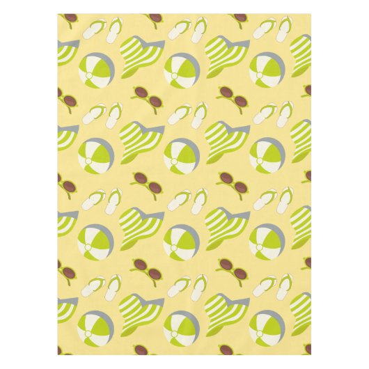 Beach vacay pattern with sunglasses and sun hat tafelkleed (Voorkant)
