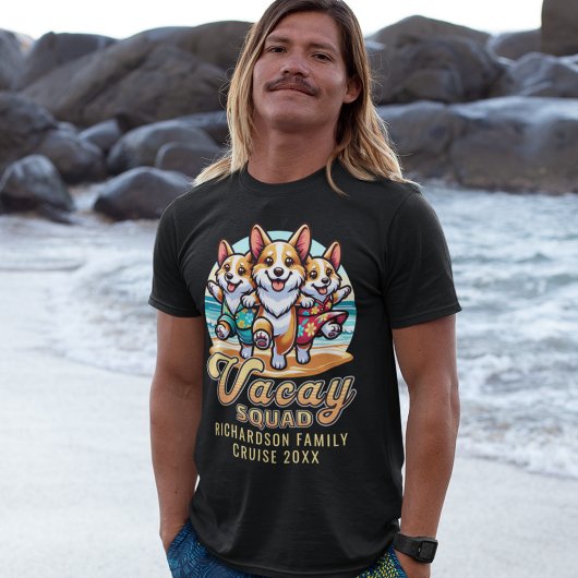 Beach Vacay Squad Grappige Corgis Familie Vakantie T-shirt