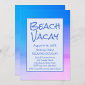 Beach Vacay Uitje vakantie uitnodiging (Voorkant / Achterkant)