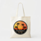 Beach Vakantiehuis familie reünie Palm Trees 80s Tote Bag (Voorkant)