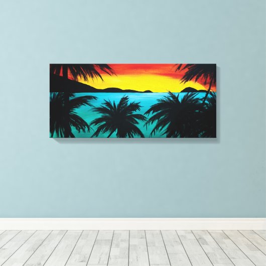 Beach van Magen | Caraïben Kunst Canvas Afdruk (Insitu (Houten vloer))