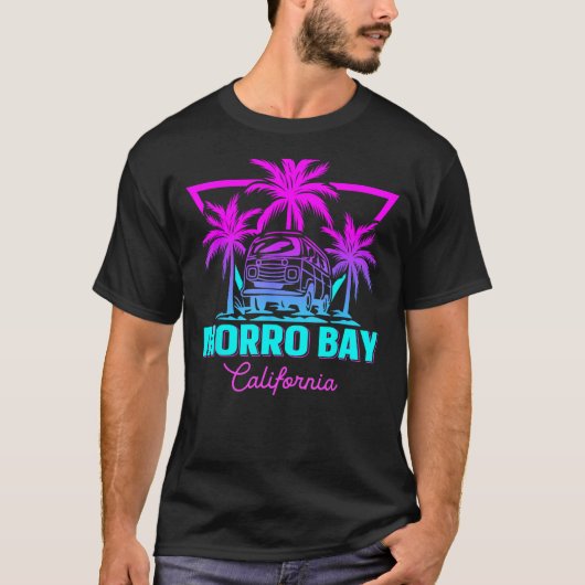 Beach Vaporwave Vacation Souvenir Morro Bay T-shirt (Voorkant)