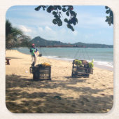 Beach Vendors ... Lamai Beach, Koh Samui Island Kartonnen Onderzetters (Voorkant)