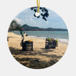 Beach Vendors ... Lamai Beach, Koh Samui Island Keramisch Ornament