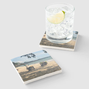 Beach Vendors ... Lamai Beach, Koh Samui Island Stenen Onderzetter