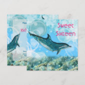 Beach verjaardagsfeest tropische dolfijn kaart (Voorkant / Achterkant)