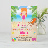 Beach verjaardagsuitnodiging Zomeruitnodiging Kaart (Staand voorkant)