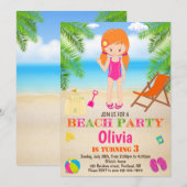 Beach verjaardagsuitnodiging Zomeruitnodiging Kaart (Voorkant / Achterkant)