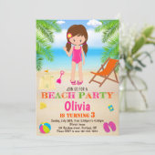 Beach verjaardagsuitnodiging Zomeruitnodiging Kaart (Staand voorkant)