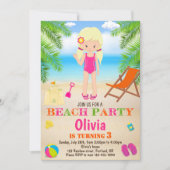 Beach verjaardagsuitnodiging Zomeruitnodiging Kaart (Voorkant)