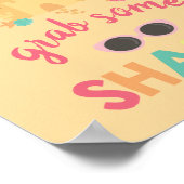 Beach verjaardagszonnebril voor gebarsten poster (Hoek)