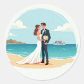Beach Verloving Moment Sticker (Voorkant)