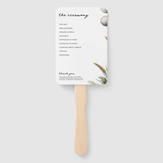 Beach Vibe Ceremony Programma Handwaaier (Achterkant)