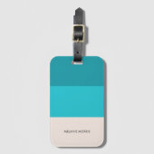 Beach Vibe|Colorblock Blue Monogram Bagagelabel (Voorkant (verticaal))