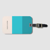 Beach Vibe|Colorblock Blue Monogram Bagagelabel (Voorkant (horizontaal))