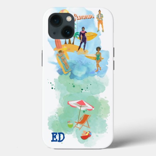 BEACH VIBE Hoesje-Mate iPhone CASE (Achterkant)