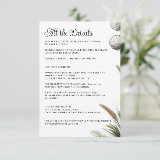 Beach Vibe Informatiekaartje (Staand voorkant)