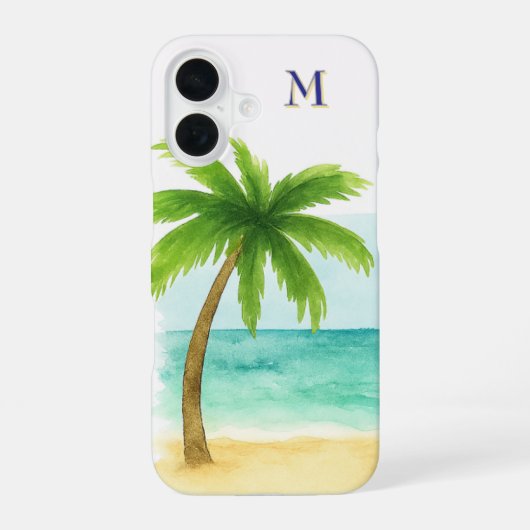 Beach Vibe Palm Tree iPhone 16 Hoesje (Achterkant)