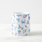 Beach Vibe Pastel colors sea animals pattern Koffiemok (Center)