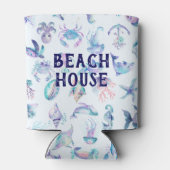 Beach Vibe Pastel kleuren zee dieren patroon Blikjeskoeler (Achterkant)