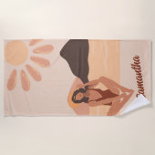Beach Vibe Summer Retro Aangepaste naam Strandlaken (Voorkant)