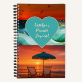 Beach Vibe Sunset Personalized Spiral Notebook Notitieboek (Voorkant)