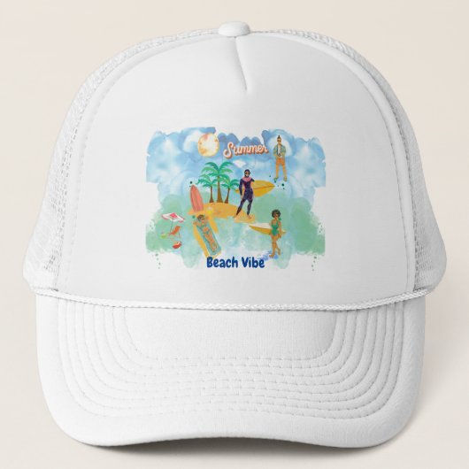 BEACH VIBE Trucker Hat Pet (Voorkant)