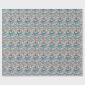 Beach Vibe Zee Ocean Shells Pattern Wrapping Paper Cadeaupapier (Vlak)