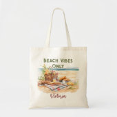 Beach Vibes Alleen gepersonaliseerd strand Tote Bag (Voorkant)