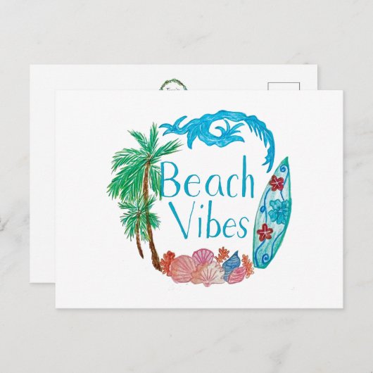 Beach Vibes Briefkaart (Voorkant / Achterkant)