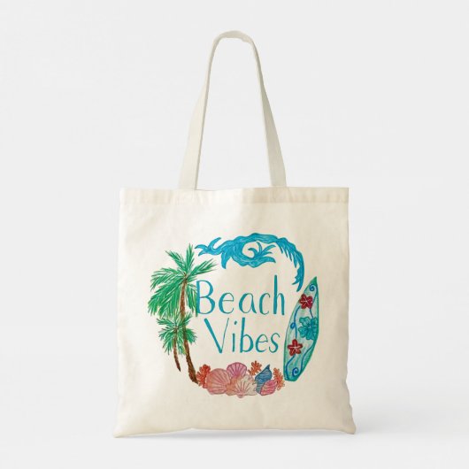 Beach Vibes Canvas tas (Achterkant)