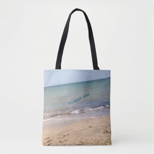 Beach Vibes Canvas tas - "It's Beach Time" en "Enj (Voorkant)
