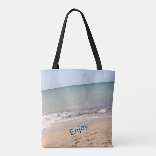 Beach Vibes Canvas tas - "It's Beach Time" en "Enj (Achterkant)