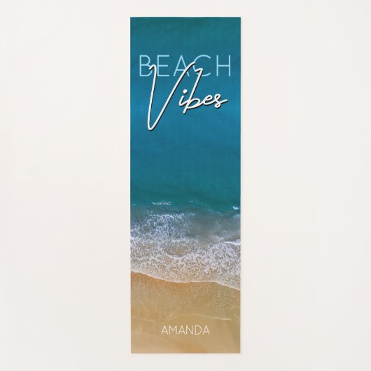 Beach Vibes Chill Ocean Water Blue Foto Yoga Mat (Voorkant)