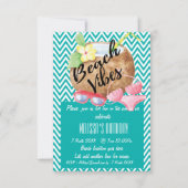 Beach Vibes - Coconut en Bikini Party Invite Kaart (Voorkant)