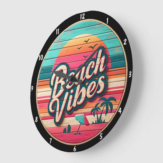 Beach Vibes Design en tropische zonsondergang Grote Klok (Hoek)