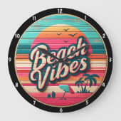 Beach Vibes Design en tropische zonsondergang Grote Klok (Voorkant)