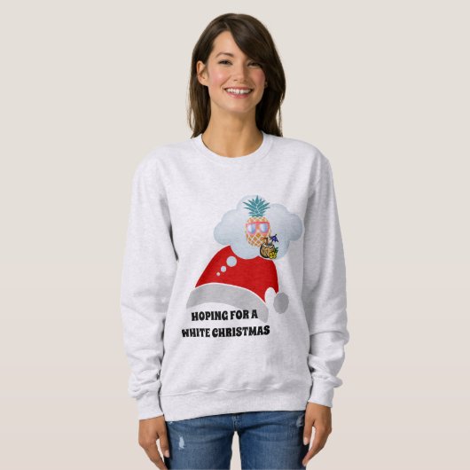 Beach vibes, die op een witte kerstavond hoopt trui (Voorkant volledig)