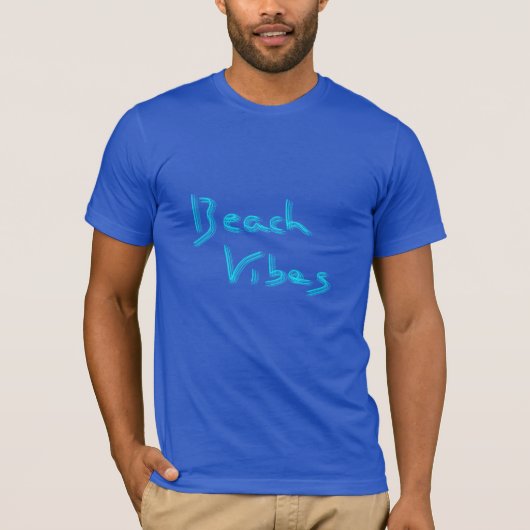 Beach Vibes Fun Summer Graphic Cool Blue T-shirt (Voorkant)