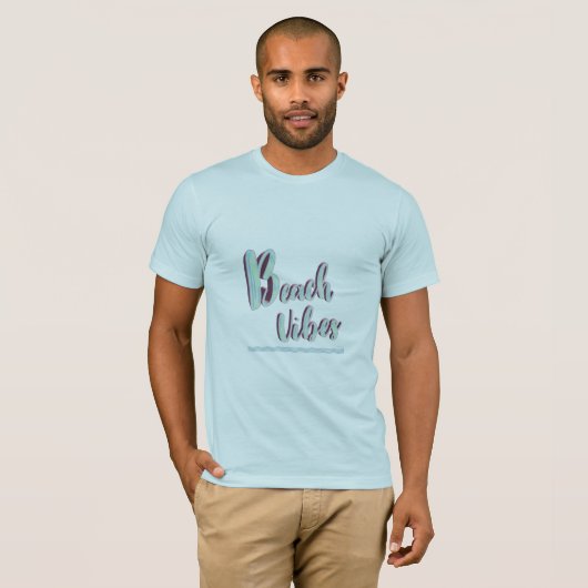 Beach Vibes Fun Summer Graphic Cool Blue T-shirt (Voorkant volledig)