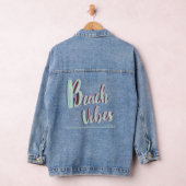 Beach Vibes Fun Zomer Graphic Cool Blauw Denim Jacket (Hangar)